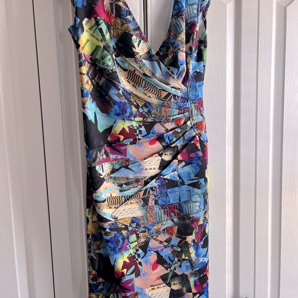 Joseph Ribkoff Ruched Colourful Dress